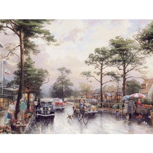 A5594 11CT/14CT/18CT/25CT/28CT oil street patterns Counted Cross Stitch DIY Cross Stitch Kits Embroidery Needlework Sets