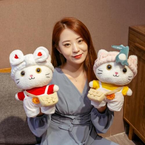 New Cute Lalafanfan Cat Plush Toy Stuffed Animal Soft Plushie Cat with Christmas Dress Kawaii Toys for Kids Girls Birthday Gift