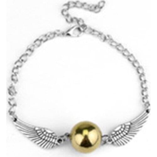 New Glamour Golden Snitch Pocket Bracelet for Men and Women Vintage Wing Bangle Wholesale