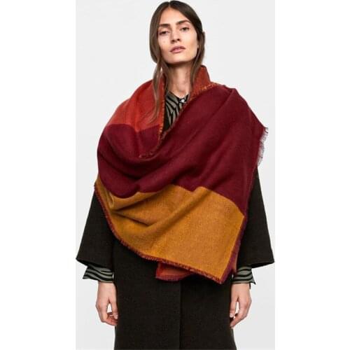 New Autumn andWinter Scarf of Z Family in Europe and America,Woman Geometric Jacquard Cashmere-like Thickened ThermalShawl Scarf