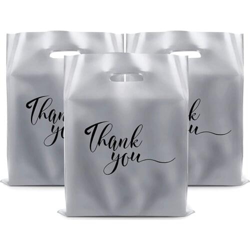 Wholesale Thank You Commodity Bag Large Retail Plastic Bag With Handle Retail Bags For Packing Clothes T-Shirts Books Boutique