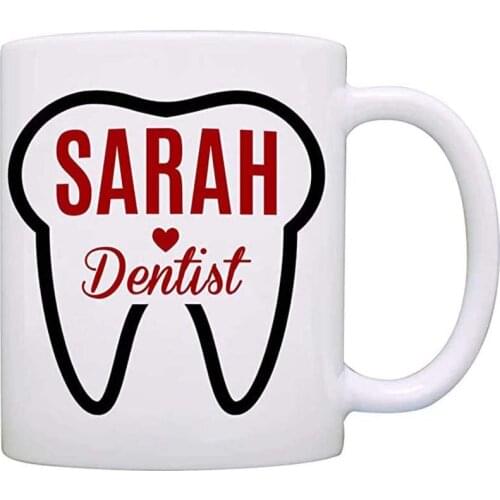 Personalized Custom Name Dentist Gift - Dental Gifts for Assistant Dentists Tooth Mug