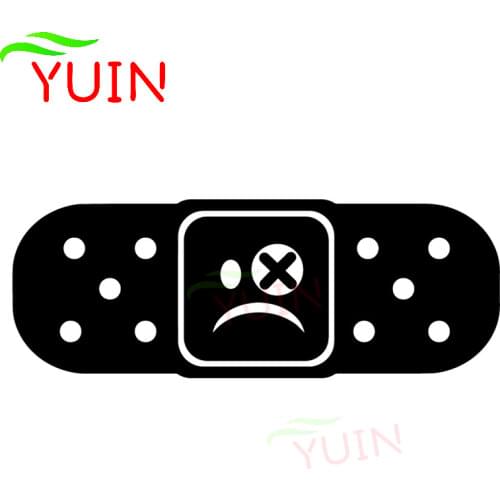 BANDAID SAD FACE Band-aid Cartoon Car Sticker Body Decoration Personality PVC Waterproof Sunscreen Decal Can Be Customized Color