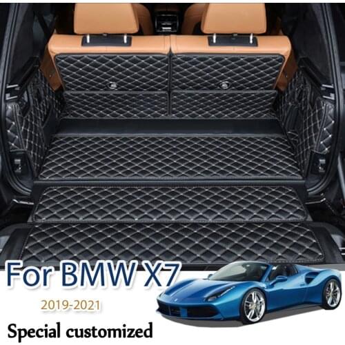 Custom leather Car Trunk Mats for BMW X7 2019 2020 2021 car styling liners Carpet Tray durable boot carpets cargo liner mats