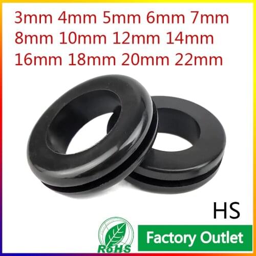 10/50pcsDouble-sided Protect Rubber Grommets Ring7/8/10/12/14/16/18/20/22mm HS Non-toxic Odorless Rubber Gasket For Protect Wire