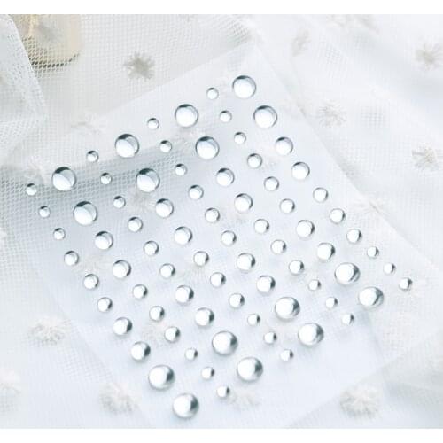 Transparent Acrylic Dew Self- adhesive Beads Stickers for Scrapbooking Happy Planner/Card Making/Journaling Project Craft