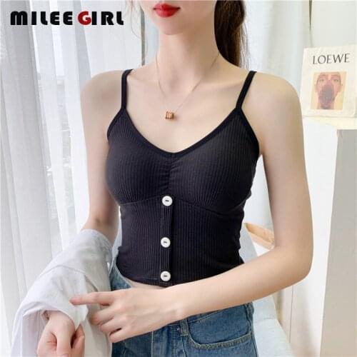 WANAYOU Sexy Yoga Tops Woman Knitted Sports Tank Top with Chest Pad Summer Breathable Stripe Vest Gym Fitness Workout Shirt