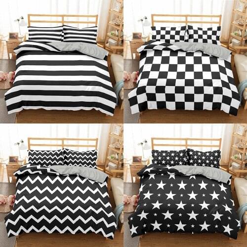 Modern Printed Duvet Cover Set Geometric Bedding Sets Single Double Queen King Size Bedclothes Quilt Covers Pillowcase