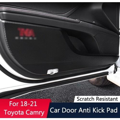 TAJIAN Microfiber Leather Car Door Anti Kick Pad Side Mat Protector Cover Sticker Accessories For Toyota Camry 2018-2021