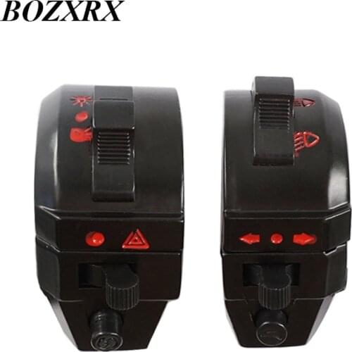 BOZXRX Universal Motorcycle Handlebar Switch Gear Road Horn Turn Signal Headlight Control Motocross Switch Motorbike Racer