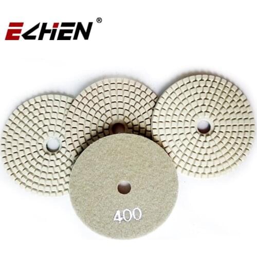 High quality cheap 4" diamond wet polishing pad 7 steps step wet white wet polishing white resin pads granite quartz marble