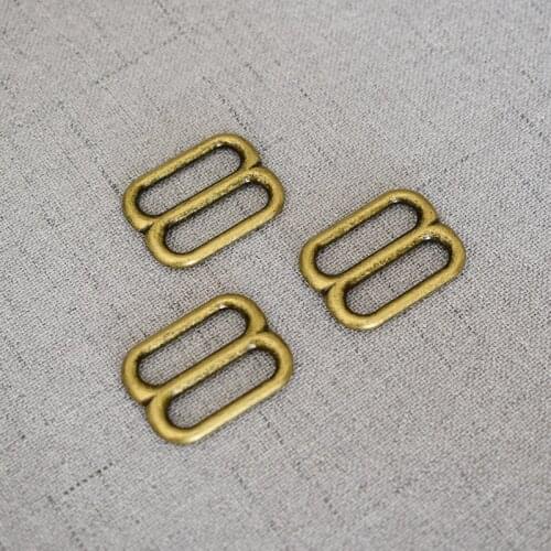 1 Pcs/Pack 20mm Antique Brass Metal Accessories DIY Shoulder Leather Bag Strap Belt Web Rectangle Adjust Buckle Slider