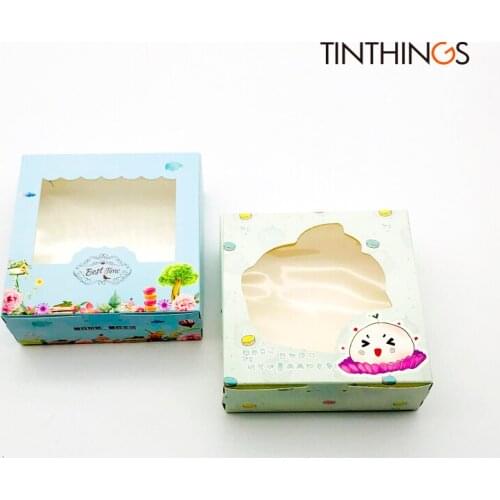 10/20PCS Paper Gift Packaging Box Food Cookie Candy Box Wedding Gift Party Favors Birthday Cake Paper Box With Window Cardboard
