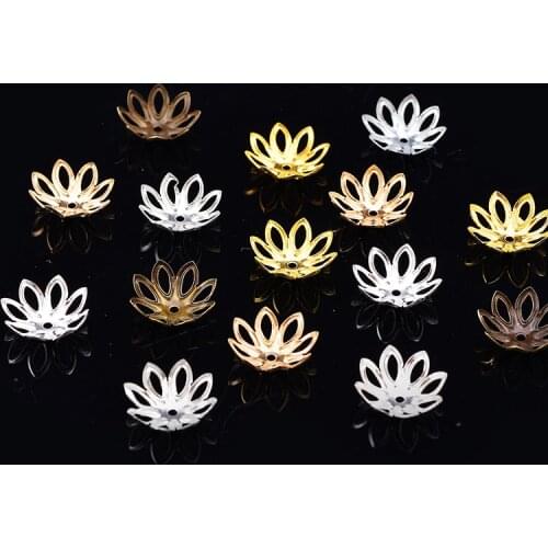 100p 14mm 5color Filigree Spacer End caps Bead Caps end beads caps connector for DIY accessory Jewelry Finding Making suppliers