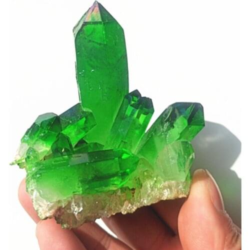 2020 HOT Selling Natural Rainbow Titanium Cluster Crystal Cluster Angel Wand Points Clear Quartz Rough Healing wholesale