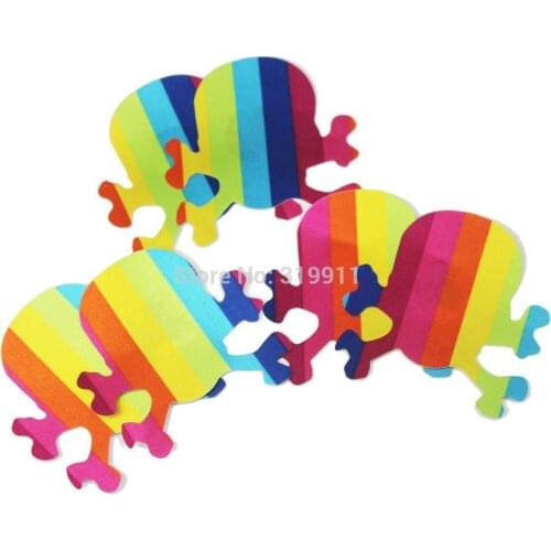 3pair Skull Sticker Womens Adhesive Nipple Covers Pads Rainbow Color Body Breasts Disposable Milk Paste Anti Emptied Chest Bra