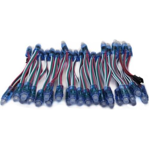 50pcs DC 5V input WS2811 Full Color LED Pixel Light Module 12mm IP68 waterproof RGB color 1903IC Digital LED christmas Light