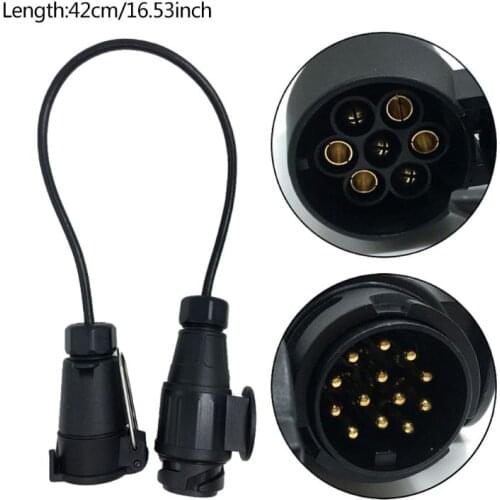7 Pin To 13 Pin Trailer Adapter Lead Converter With Cable Wiring Connector 12V Plug Socket