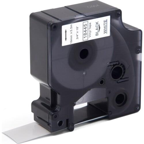 Absonic 20PCS 19mm IND Vinyl DYMO Rhino 18445 Black on White Labeling Tape Industrial Cartridge For Rhino 4200 5200 6000 Printer