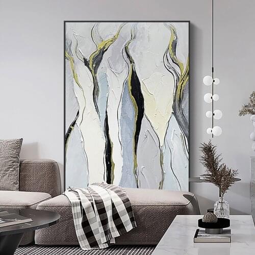 Abstract Thick Texture Art Handmade Oil Painting Canvas Gold Paintings Wall Pictures Art Wall Artwork For Living Room Decoration