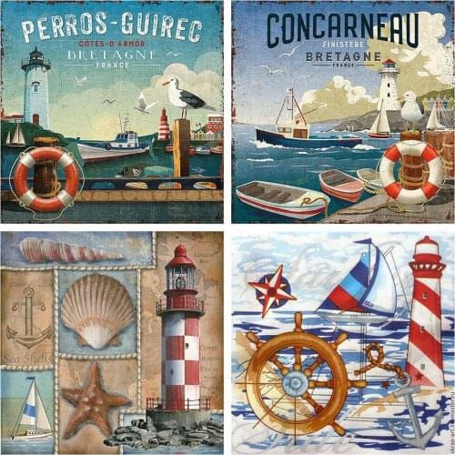 Huacan Diamond Embroidery Cross Stitch Cartoon 5D DIY Diamond Painting Kits Full Drill Tower Pictures Of Rhinestones Craft Kit