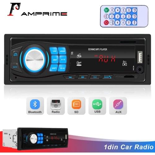 AMPrime 12V 1DIN Car Radios Stereo MP3 Player Head Unit Bluetooth USB2.0 AUX Radio Automobiles Electronics Car Accessories