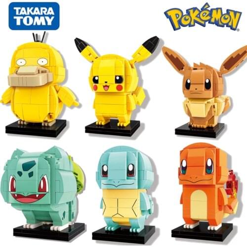 Creativity Anime Pokemon Pikachu Building Blocks Ornaments Model Sets Bricks Classic For Children Toys Gift