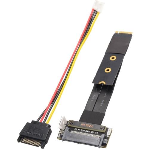 U2 Interface SFF-8639 (U.2) To M.2 NVMe NGFF Key-M M2 Adapter Riser Card PCIE 3.0 x4 Ribbon Extender Data Cable For U.2 NVME SSD