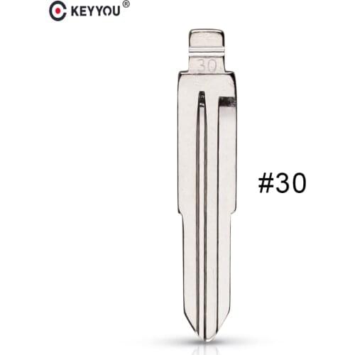 KEYYOU Metal Blank Uncut Flip KD Remote Key Blade Type #30 for Zhonghua Key Blade NO. 30