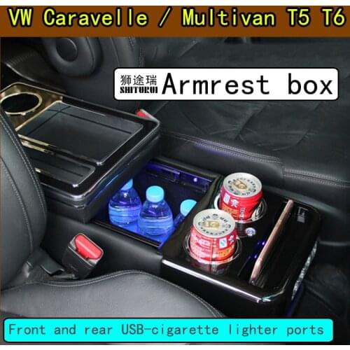 FOR VW Caravelle / Multivan T5 T6 2000-2019 row front railing box set general business armrest central store Business car Mobile