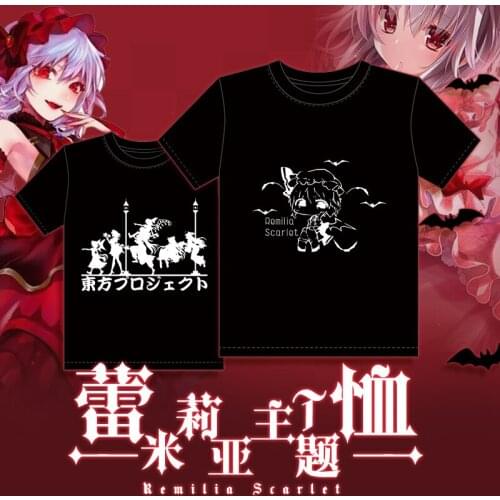 Touhou Project Remilia Scarlet Japanese Anime Summer Cotton T-Shirt Loose T Shirt Clothes Men Women Short Sleeve Tshirt Tops