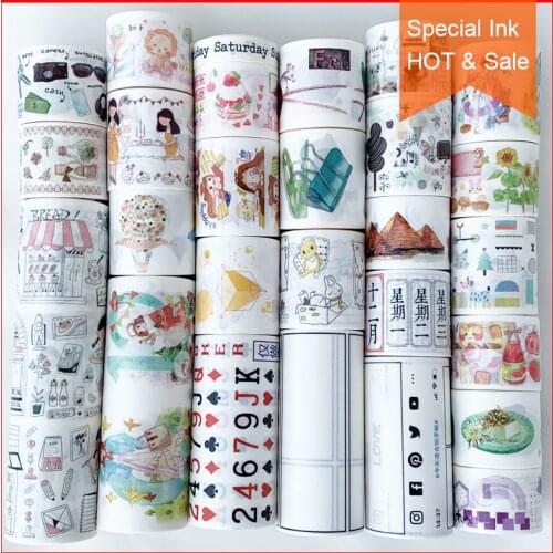 Free shipping,Special ink washi tape,69982,DIY craft masking tape,Scrapbook Diary ins,Many Coupons & time patterns.Instagram