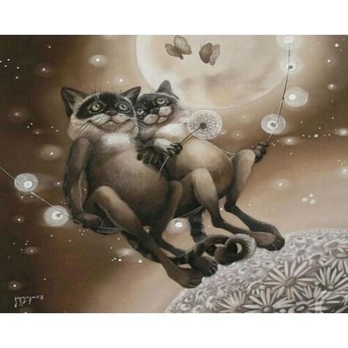 Colouring Abstract Cute cat Animals Diy Painting By Numbers Acrylic Picture Hand Painted Oil Painting For Home Decor