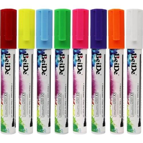 Neon 8 Pack 6mm Reversible Tip Liquid Chalk Marker Works Best On Chalkboards, Whiteboards, Windows, Glass, Mirror, Ceramics
