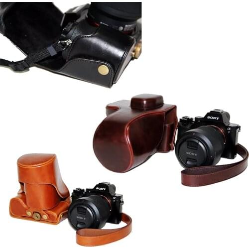 New Camera Case Bag for Sony alpha A7R A7 Mark 1 Sony A7R PU Leather Camera Bag Cover Pouch