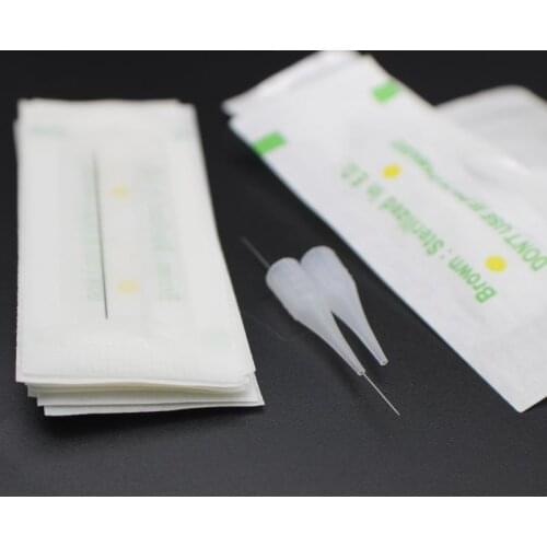100pcs Disposable Sterilized Professional Tattoo needles with 100 pcs needle tips for Permanent Makeup Eyebrow machine