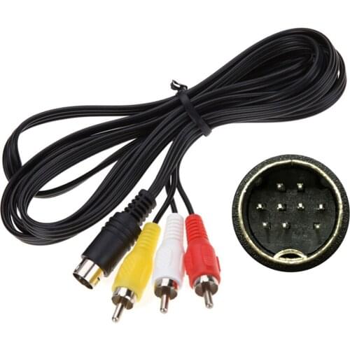 Wholesale 1.8M 9 Pin Audio Video AV Cable for Sega Genesis 2 or For Sega Genesis 3 Connection Cord 100pcs Lots