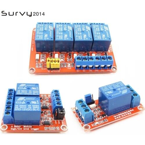 12V One 1 2 4 Channel Relay Module Board Shield with optocoupler Support High and Low Level Trigger
