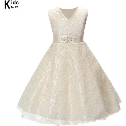 RQ-207 Girls Dress Children Wedding Brides Children Gears Celebrations and Parties Princess Lace Costume Girls Clothes Christmas