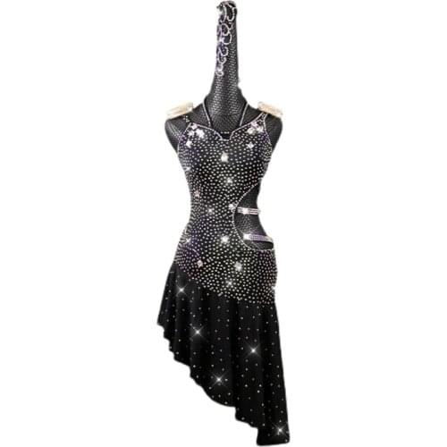 New Latin Dance Performance Dress Women Latin Dance Suit Summer Rumba Salsa Dancing Shirt Lady Ballroom Black Practice Clothes