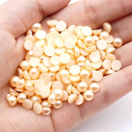 2-12mm Champagne Flat Bottom Semicircular Resin Diy Loose Beads For Decorative Accessories For Manicure Mobile Phone Case