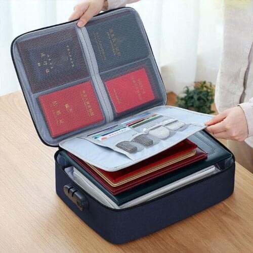 Portable File Organizer Bag Holder Waterproof Storage Box with Lock for Home Office Safe Document Passport Certificate Drop ship