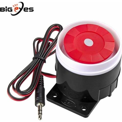 DC 5V DC 12V Wired Siren Loud Indoor Siren 120dB Alarm Horn Wired Durable Alarm For Home Security Alarm System Indoor Mini Siren