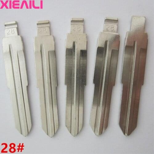 XIEAILI 50Pcs 28# Blank Remote Uncut Key Blade For Kia Rio (Side Slot) S381