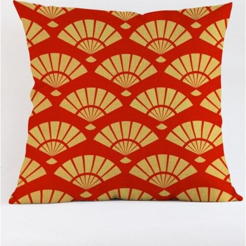 Nordic yellow red Wave cheap Cushion Cover Cotton Linen Throw Pillows Cover Decorative geometry Pillow case cojines 45x45cm