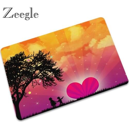 Zeegle Floor Mat And Carpet Rubber Rug Non-slip Indoor Doormat Waterproof Door Mats Outdoor Love Printed Foot Rug