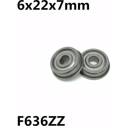 10Pcs F636ZZ 6x22x7 mm Flange Bearings Deep Groove Ball Bearing High Quality F636