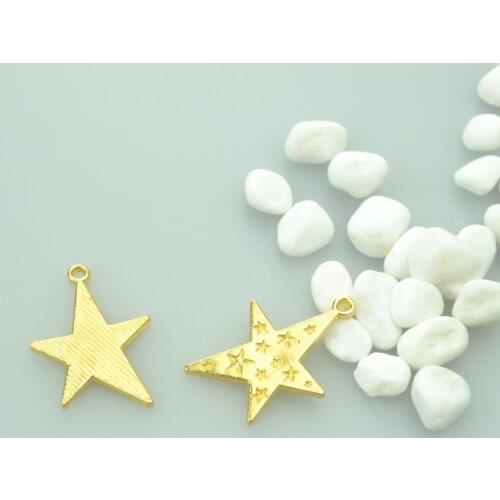 10 pcs Fashion gold color star Charms metal Pendants for Jewelry Making DIY Handmade Craft 29*21mm L304