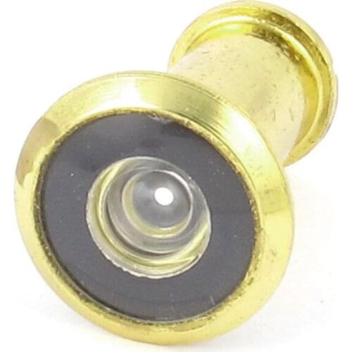 200 Degree Wide Angle Door Viewer Peephole Gold Tone 35mm-52mm 14mm Dia