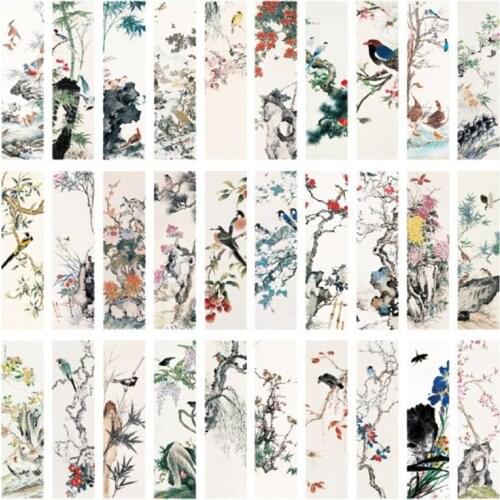 30pcs Flowers Birds Bookmarks Paper Page Notes Label Message Card Book Marker School Supplies Stationery